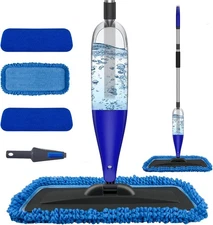 Spray Mop for Floor Cleaning with 3pcs Washable Pads - Wet Dry Microfiber Mop