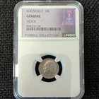 NGC 1964 Roosevelt Dime Genuine Silver 10C Coin Pinball Collection
