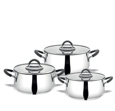 Serenk Modernist Non-Stick Cookware Set – 6 Piece, Stainless Steel Pots and Pans