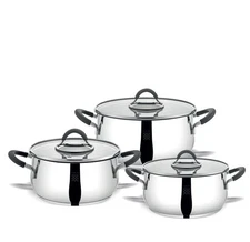 Serenk Modernist Non-Stick Cookware Set – 6 Piece, Stainless Steel Pots and Pans