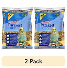  2 Pack  Premium Parakeet Bird Food, with Probiotics, 7.5 Lb. Zipper Seal Bag,