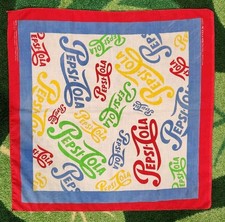 Vintage Pepsi Cola Handkerchief Head Neck Scarf Bandana 1980s Soda Pop