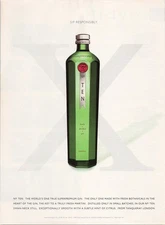 Tanqueray No. Ten Gin Vintage Print Ad 2000 Green Bottle Design