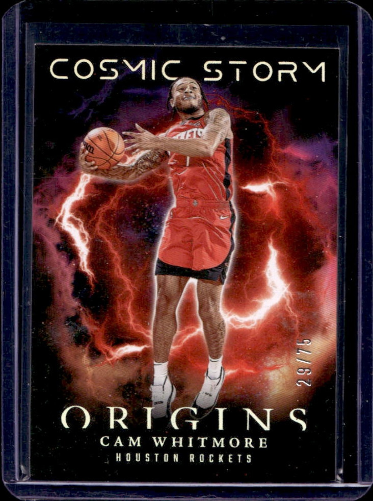 2023-24 Origins Cam Whitmore Cosmic Storm Red Rookie RC #29/75 Rockets