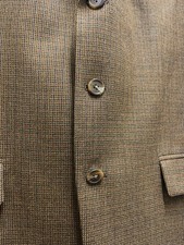 VTG 42R Ralph Lauren Brown Plaid Mens Wool Tweed Blazer Jacket Sport Coat 90s