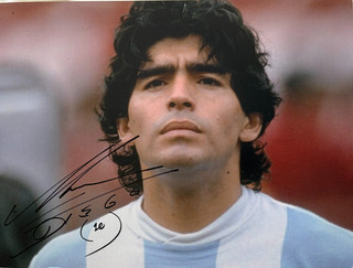 Diego Maradona Hand Signed Argentina WC 16x12" Photo PSA Card & Verified COA