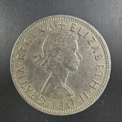 1959 UK Half Crown Well-Worn Detail