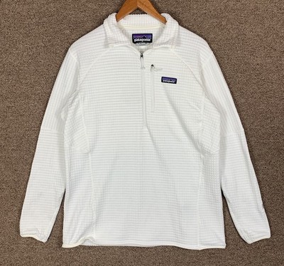 Patagonia R1 Regulator 1/2 Zip Pullover Womens XL White Fleece Polartec Hiking