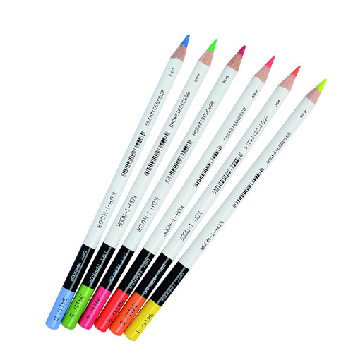 Koh-I-Noor Set of 6 Assorted Dry Highlighter Pencils Office Supplies