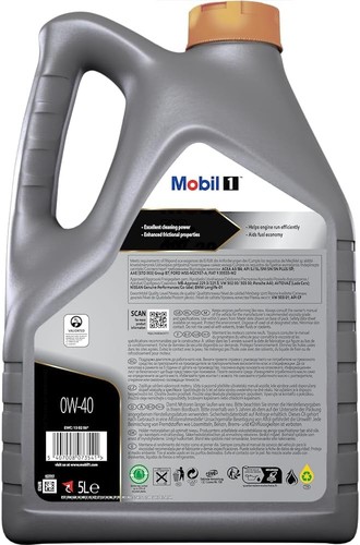 Mobil 1 European Car Formula Full Synthetic Motor Oil 0W-40, 5 Quart - Picture 2 of 6