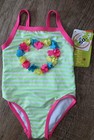 Nwt Toddler Girls Penelope Mack One Piece Swimsuit Size 18 Months. Green/stripes — photo 1