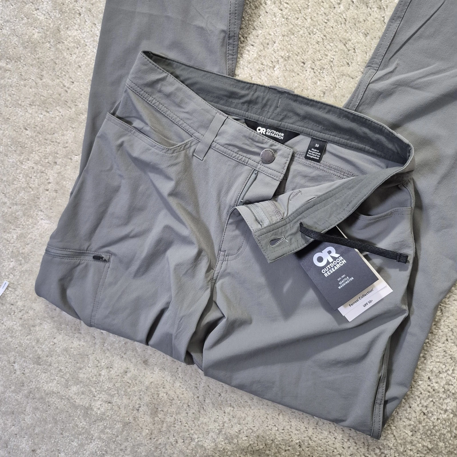 Outdoor Research Ferrosi Pants Men 30x36 Gray Performance Hiking Outdoor Fishing