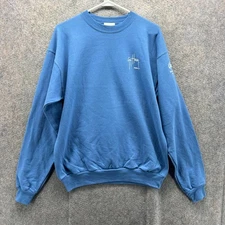 Guy Harvey Sweatshirt Men Medium Blue Bluewater Cotton Blend Pullover Crewneck