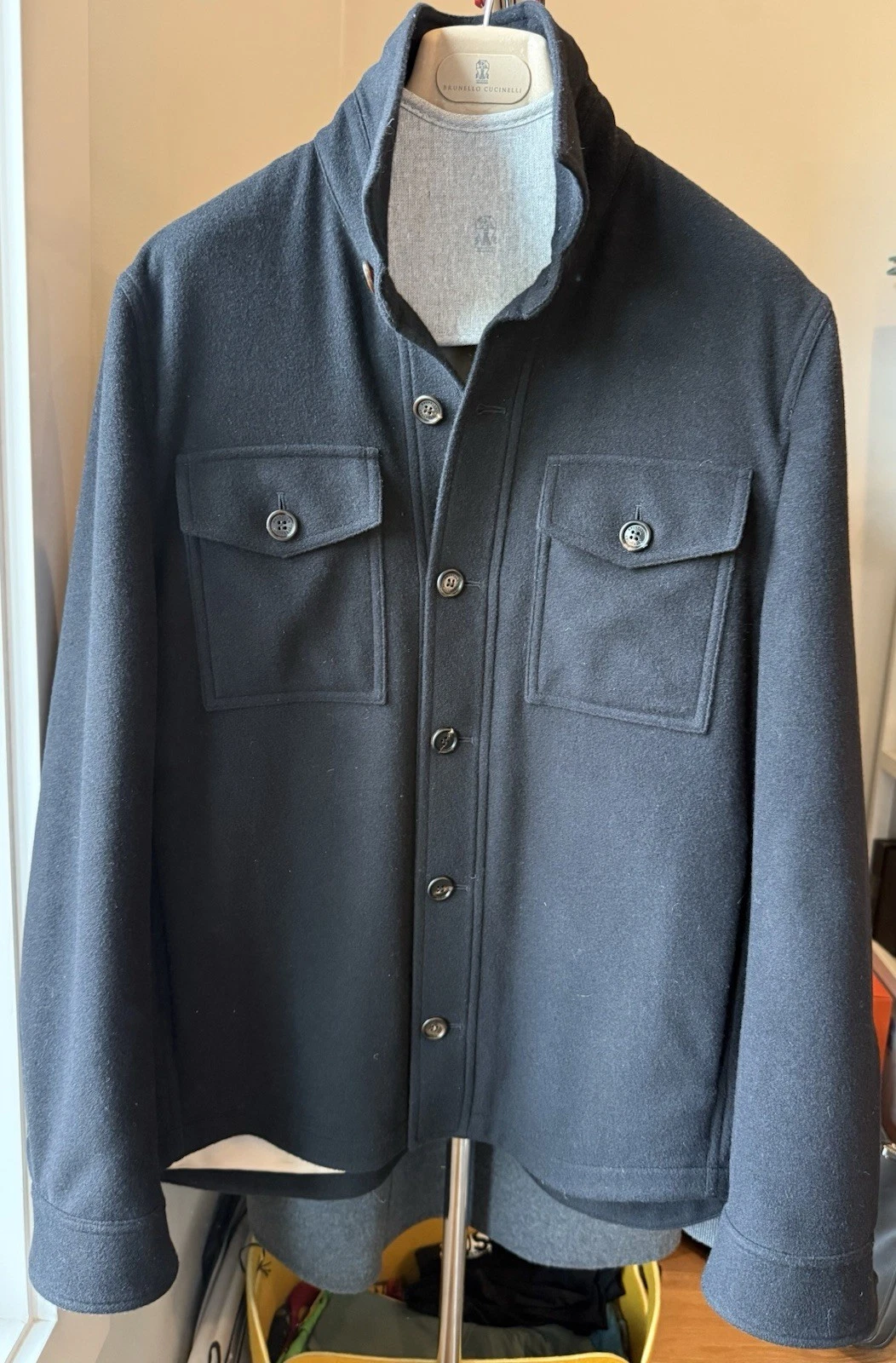 Brunello Cucinelli Cashmere Shirt Jacket, Lined, Black, Size 48 (medium). $6,495 image 11