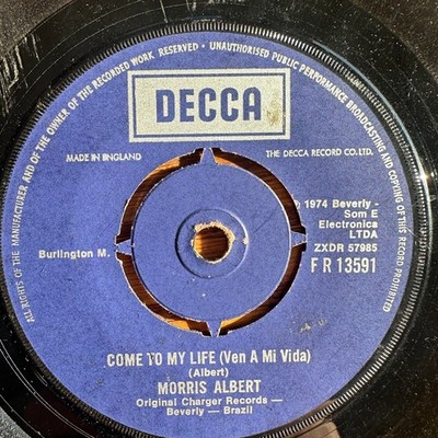 Morris Albert   Feelings 7'' Single Record 1974 DECCA Latin Pop 45 RPM