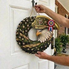 250th Anniversary Bald Eagle Patriotic Wood Look Wall Sign with Rope