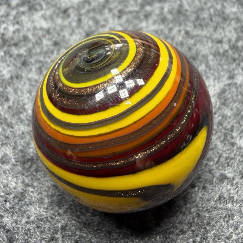 Handmade Marble Gold Lutz ( Corkscrew - Spiral ) 1 Inch +-  (S20)