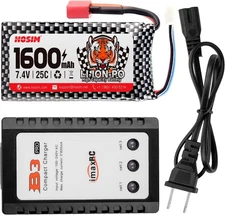 1 10 Scale RC Cars Replacement 1600mAh Li Po Rechargeable Battery 1 Balance