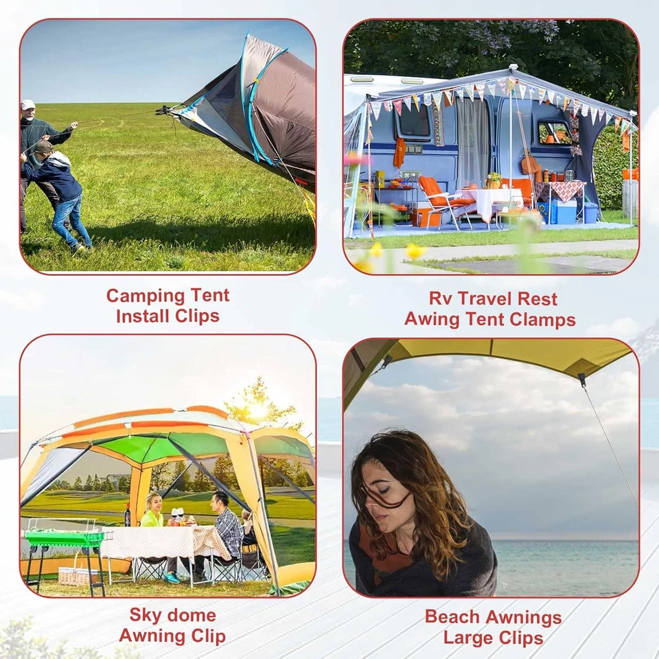 升级重型防水布夹 6 件锁手柄夹适用于野营汽车船罩 — 第 4/4 张图片