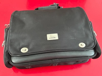 LANCEL Cartable Porte-documents en toile (100 % coton) et cuir - Photo 1/4