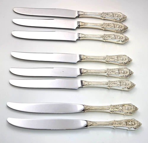(8) Wallace ROSEPOINT Assorted Knives w/ Sterling Silver Blades - No Mono