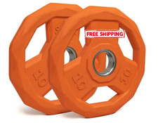 Color Coded Weight Plate 2-Inch Rubber Coated Olympic Grip Plate for Barbell