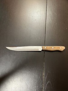 Maxam Steel Knife Carving Slicing 7” Blade Wood Handle Japan Full Tang