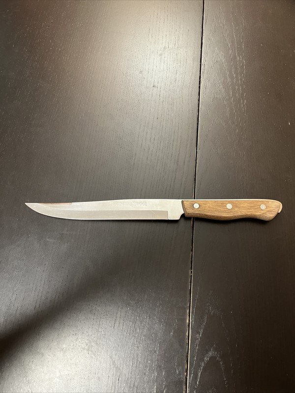 Maxam Steel Knife Carving Slicing 7” Blade Wood Handle Japan Full Tang