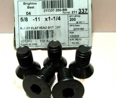 5/8-11 X 1-1/4'' FLAT HEAD SOCKET CAP SCREW--5 PIECES