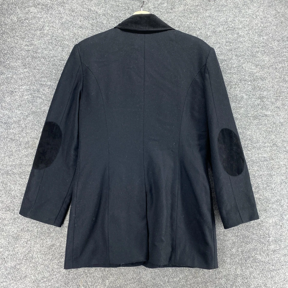 Blazer Charles Klein Mujer M Mediano Negro Cuello Abotonado Manga Larga Lana Foto 2 de 4