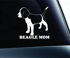 Vinyl Decal for Window  - Beagle Mom (May Personalize w/ Name)