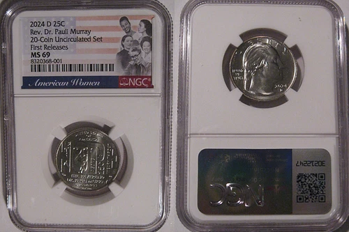 2024 D Rev Dr Pauli Murray 25c NGC MS 69 American Women Quarter FIRST RELEASES