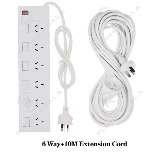 4/6 Outlets Powerboard Overload Protection Surge Protector Power Strip With Cord - Picture 30 of 33
