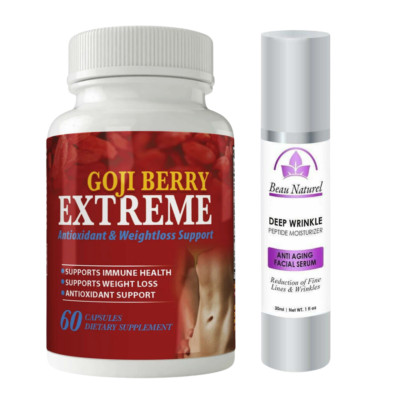 Goji Berry Weight Loss Antioxidant Supplements & Anti-Aging Cream Facial Serum