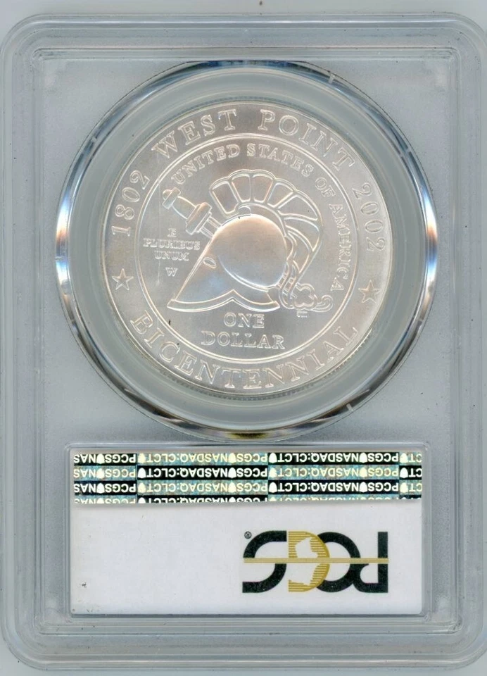 2002W WEST POINT COMMEMORATIVE $1 PCGS MS70 Cert. 84171742 - Image 2 of 2