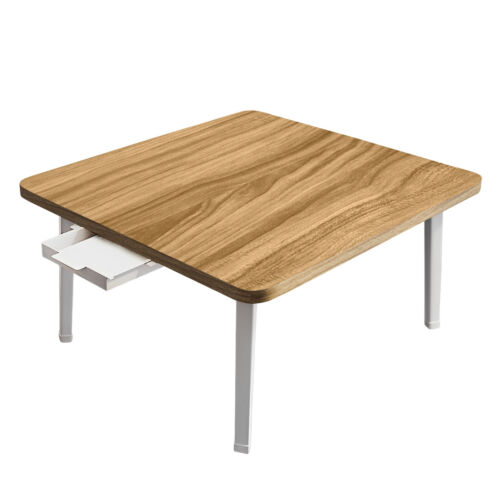 SOGA Wood-Colored Portable Floor Table Small Square Space-Saving Mini Desk - Picture 1 of 5