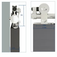 CCJH 4-20FT Stainless Steel Sliding Barn Door Hardware Closet Kit Single/Double