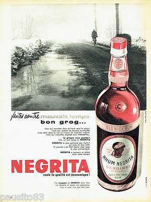 ADVERTISEMENT ADVERTISING 026 1956 Negrita Bardinet Old Nick Rhum