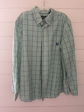 Chaps Dress Shirt Men's Size XL Green Plaid Long Sleeve Button Down Collar