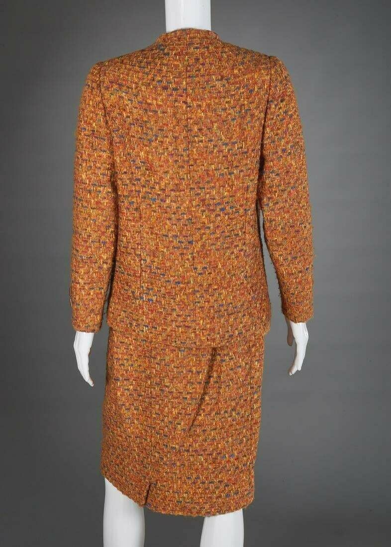 AKIRA Isogawa Vintage 90s Tweed Orange Skirt Suit Chest 39