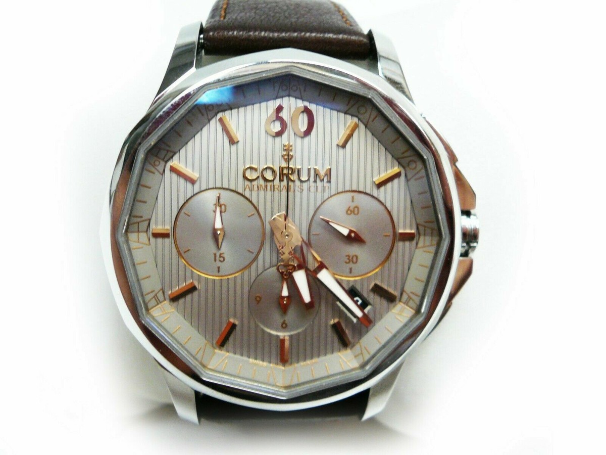 Corum A984 Admiral's Cup Chronograph Leather Strap Wristwatch +
