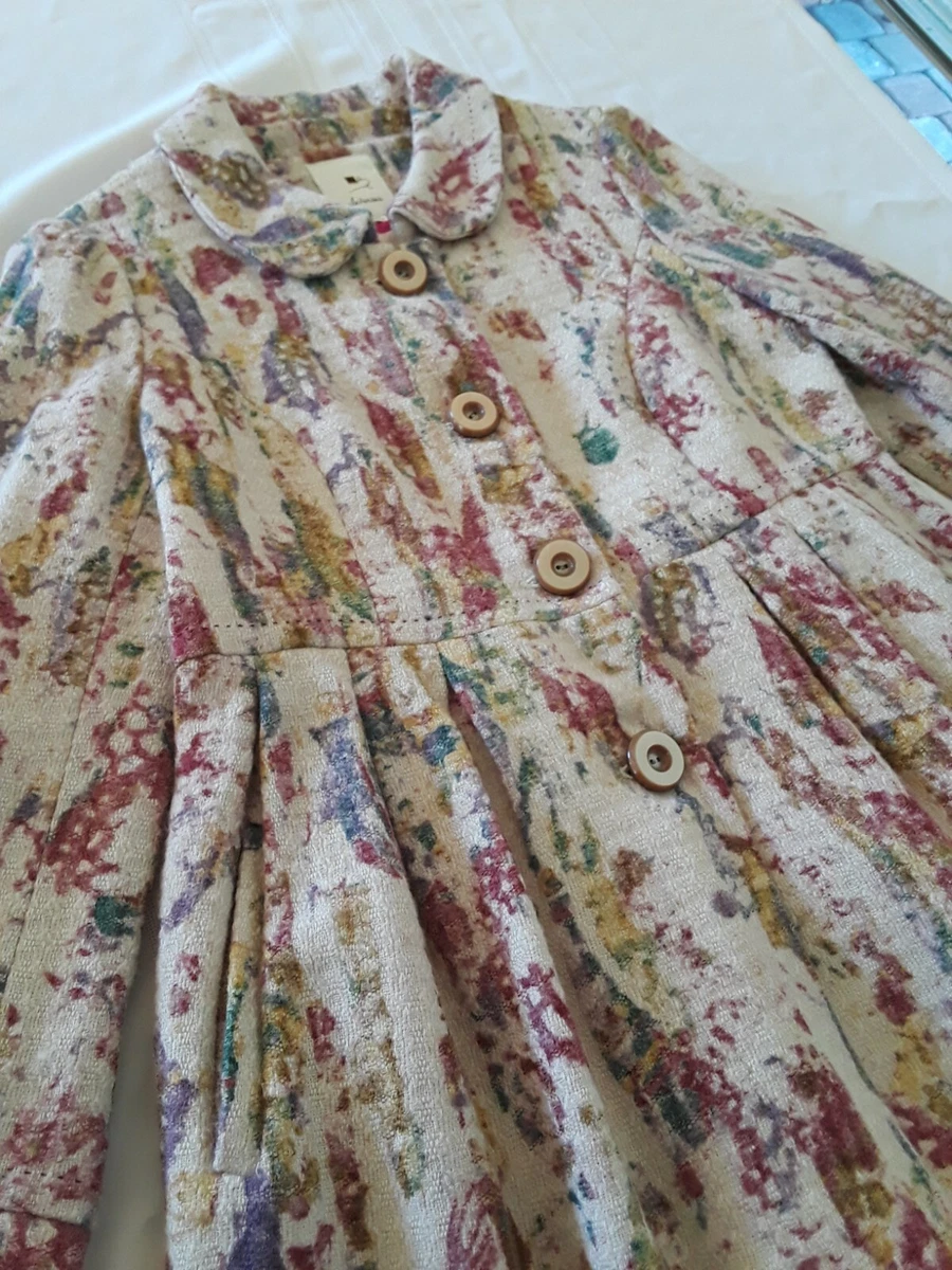 Elevenses Anthropologie Tapestry Coat Wool Size 8