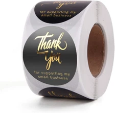 2 Inch Thank You for Supporting My Small Business Stickers, 500 round Labels wit