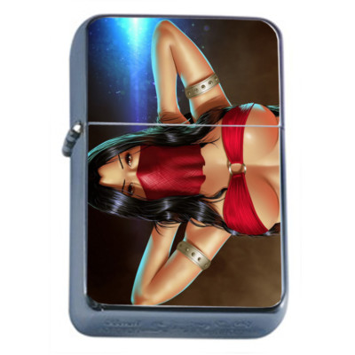 Polish Pin Up Girls D13 Flip Top Oil Lighter Wind Resistant 