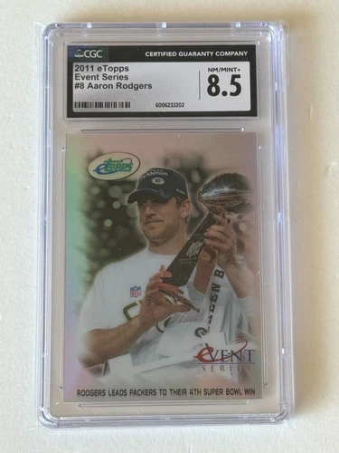 2011 Topps eTopps Super Bowl XLV Packers AARON RODGERS Championship CGC 8.5 Card
