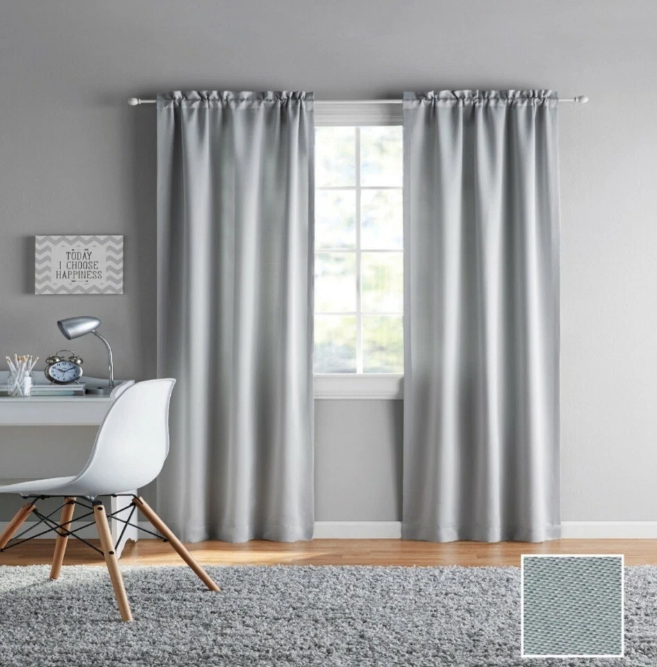 Eclipse Solid Thermapanel Room Darkening 2 Rod Pocket Panel. Grey 54x63in.    L8 - Image 3 of 3