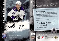 2007-08 Be A Player Signatures #SFR Alexander Frolov AUTO - NM-MT