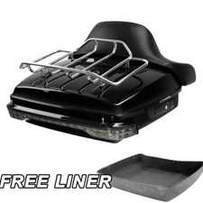 Chopped Trunk Pad Top Rack Light Fit For Harley Street Glide 14-Up