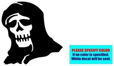 Grim Reaper Skull 022 Vinyl decal sticker Graphic Die Cut Car Truck Window 6"