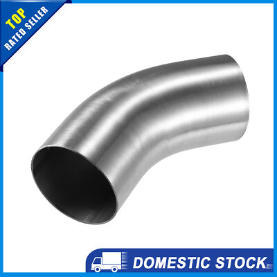 X AUTOHAUX Stainless Steel 45 Degree Exhaust Elbow Pipe - 3 Inch OD, 2 Pack, For Car Exhaust Mods